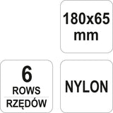 Щётка проволочная | нейлон | 180x65 mm | 6 рядов