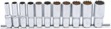 SOCKET SET, 12-POINT, DEEP | 10 MM (3/8") DRIVE | 8 - 19 MM | 11 PCS. (5252)