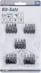 Antgalių komplektas | 6.3 mm (1/4") | 20 vnt. (4830)