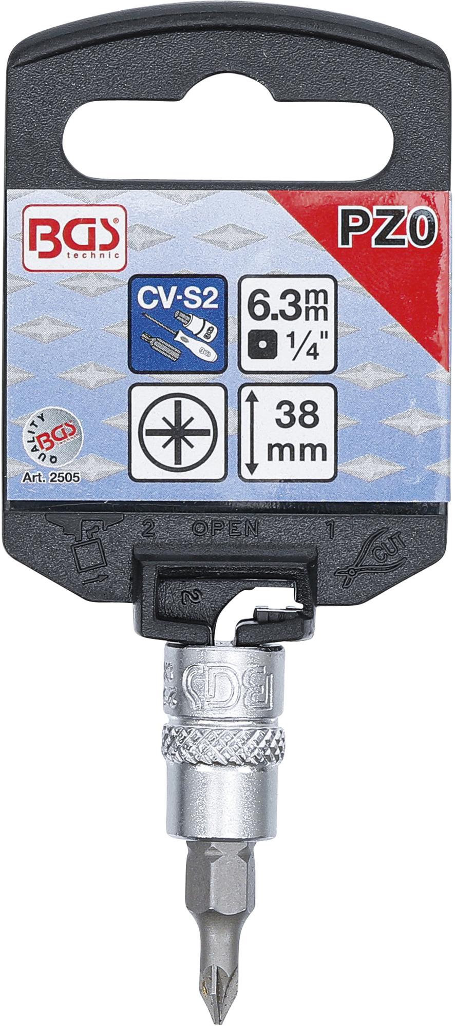 Antgalis įpresuotas į galvutę | 6.3 mm (1/4") | Kryžminis PZ0 (2505)