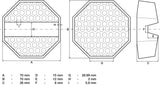 Guminis padas | keltuvams ant ratukų | 70 x 70 x 26 mm (72109)
