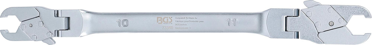 Raktas stabdžių žarnelėms | šarnyrinis | su terkšlės funkcija | 10 x 11 mm (73360B)