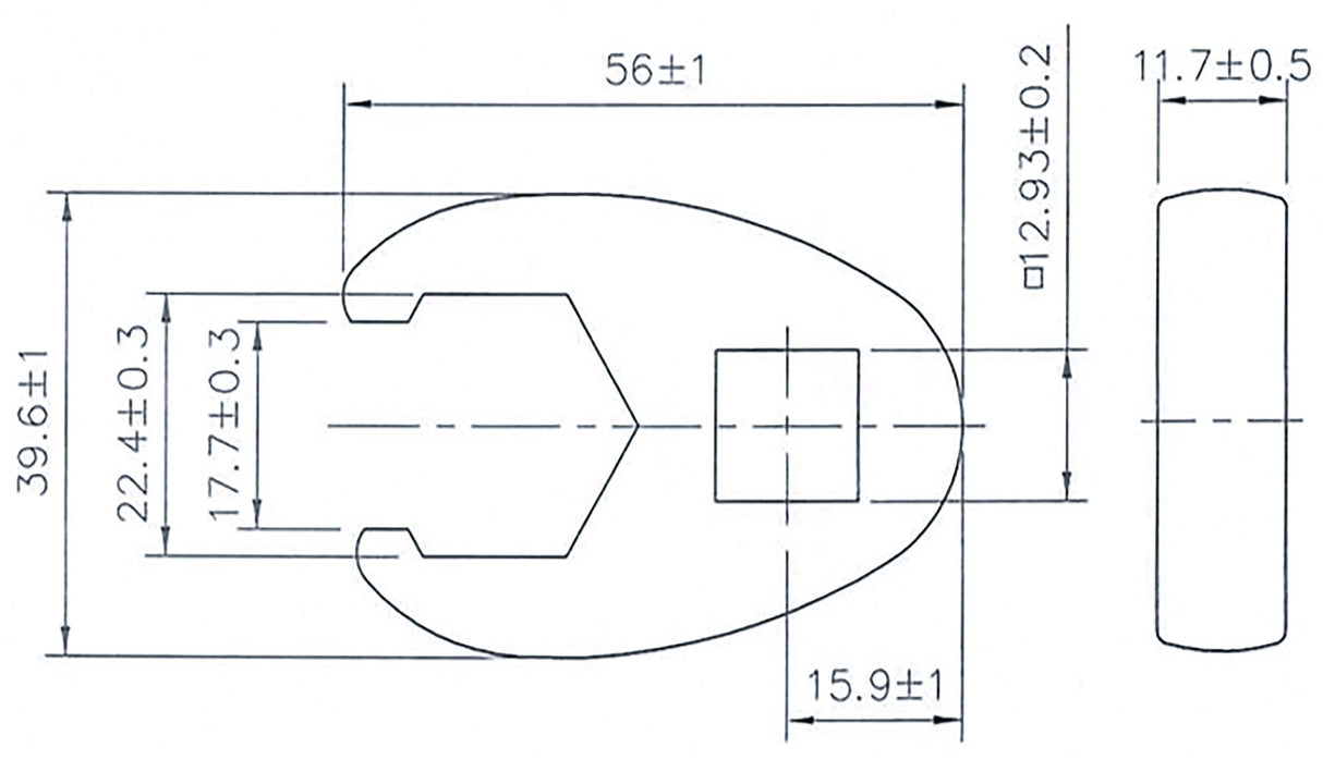 Raktas varnos koja | 12,5 mm (1/2") | 22 mm (1757-22)