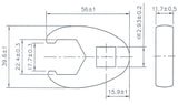 Raktas varnos koja | 12,5 mm (1/2") | 22 mm (1757-22)