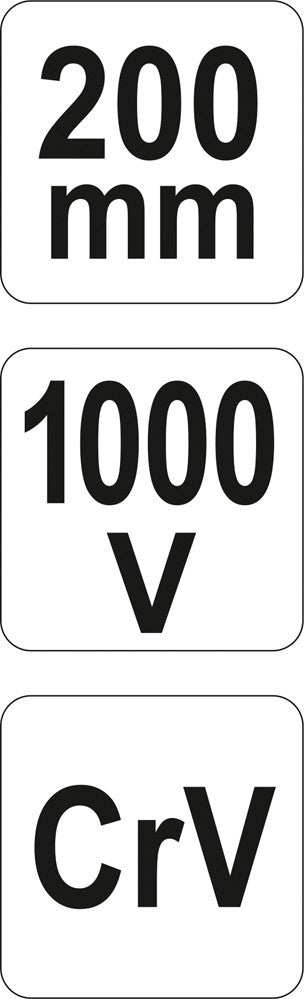 Replės aukštos įtampos laidams tiesios 200mm, VDE 1000V (YT-21155)