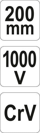 Replės aukštos įtampos laidams tiesios 200mm, VDE 1000V (YT-21155)