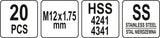 Sriegio remonto rinkinys | M12 x 1.75 | 30 vnt. (YT-17635)