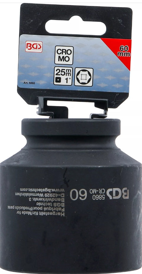 IMPACT SOCKET, HEXAGON | 25 MM (1") DRIVE | 60 MM (5860)