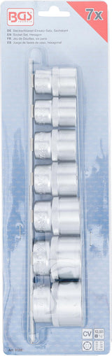 Galvučių rinkinys, šešiakampės | 12,5 mm (1/2") | 20 - 32 mm | 7 vnt. (9108)