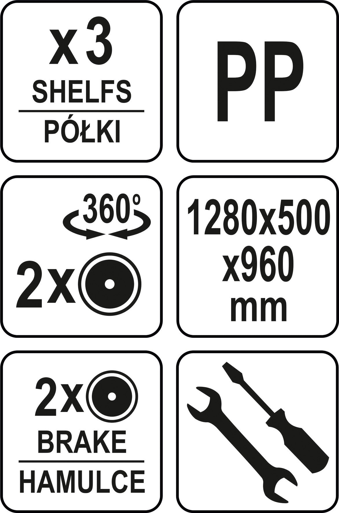Serviravimo vežimėlis | 3 lentynos (YG-09100)