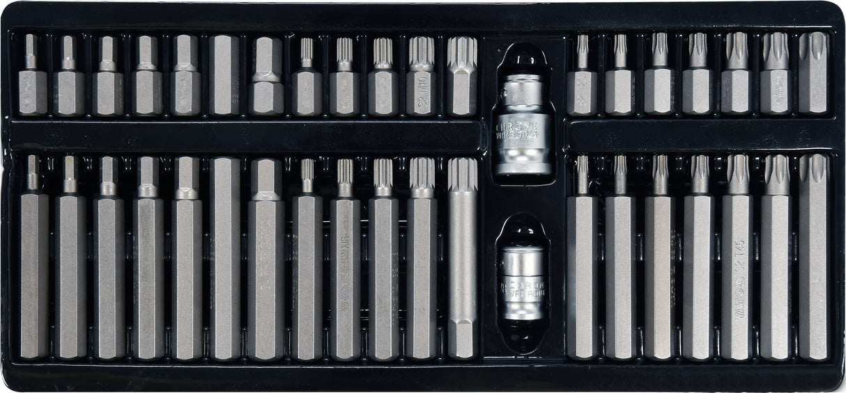 Antgalių rinkinys S2 | torx/hex/spline | 40 vnt. (YT-0400)