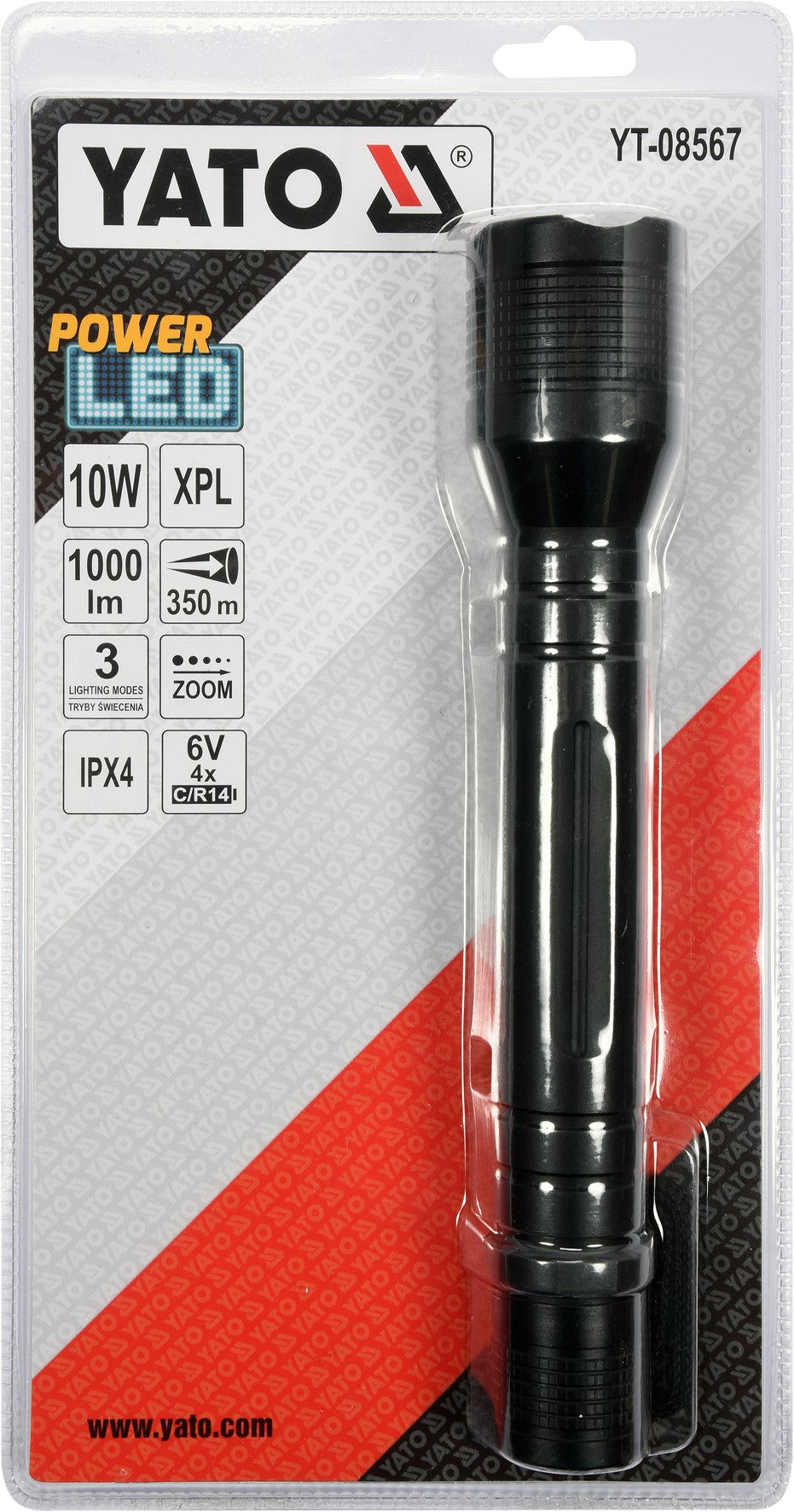 Žibintuvėlis XP-L CREE 10W, 254X46MM (YT-08567)