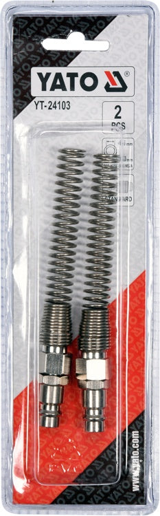 Greitos jungtys žarnai (kištukai) su spyruoklėmis 6x10 mm, 2 vnt. (YT-24103)