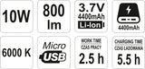 Akumuliatorinis šviesos diodų prožektorius | 10W COB LED | 800 lm (YT-81820)