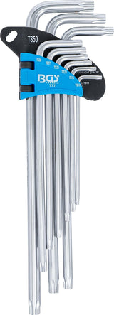 L tipo raktų rinkinys | ilgiausias tipas | 5-kampiai | T-Star (Torx Plus) TS10 - TS50 | 9 vnt. (777)