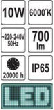 COB LED lempa su stovu 10W, 700 Liumenų (YT-81802)