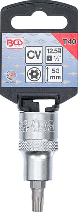 Antgalis įpresuotas į galvutę | 12,5 mm (1/2") | T-Star su skyle (Torx) T40 (4326)