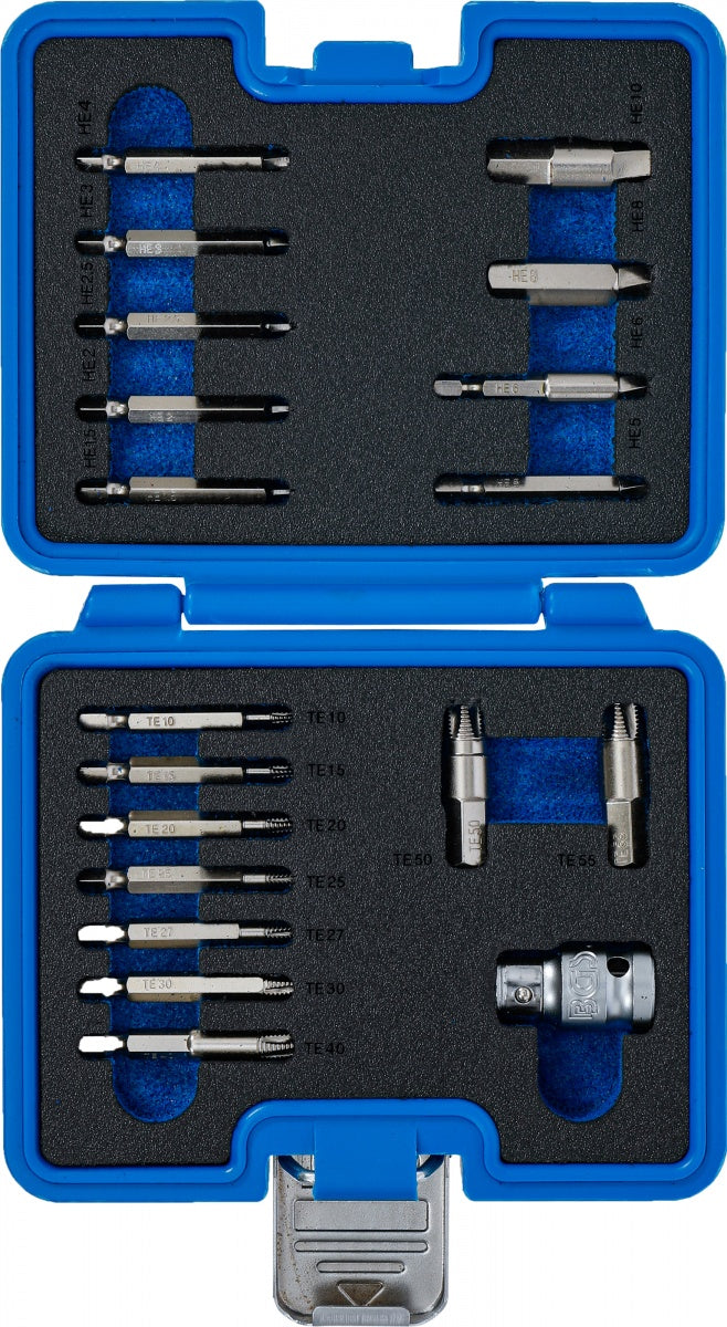 Varžtų ištraukimo rinkinys | vidiniam šešiakampiui 1,5 - 10 mm / T-Star (Torx) | T10 - T55 | 19 vnt. (9173-1)