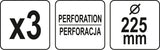 Perforuotas šlifavimo diskas su Velcro | P180 | 225mm | 3 vnt. (YT-846053)