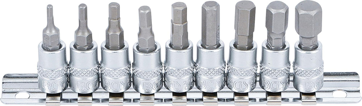 Набор бит | 6.3 mm (1/4") | Hex шестигранный | дюймовые размеры 3/32" - 3/8" | 9 шт.