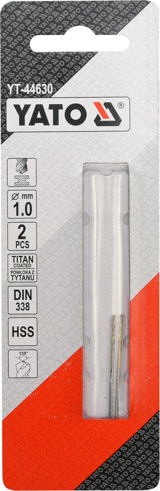TWIST DRILL BIT HSS-TIN 1 MM - 2 PCS (YT-44630)