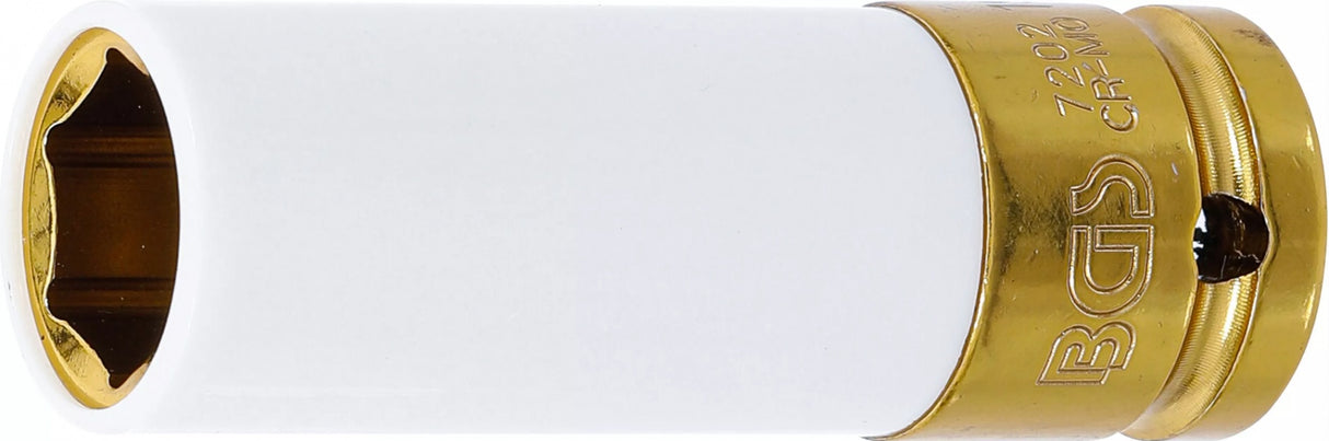 Galvutė smūginė ilga plonasienė | su plastikine apsauga | 12,5 mm (1/2") | 19 mm (7202)