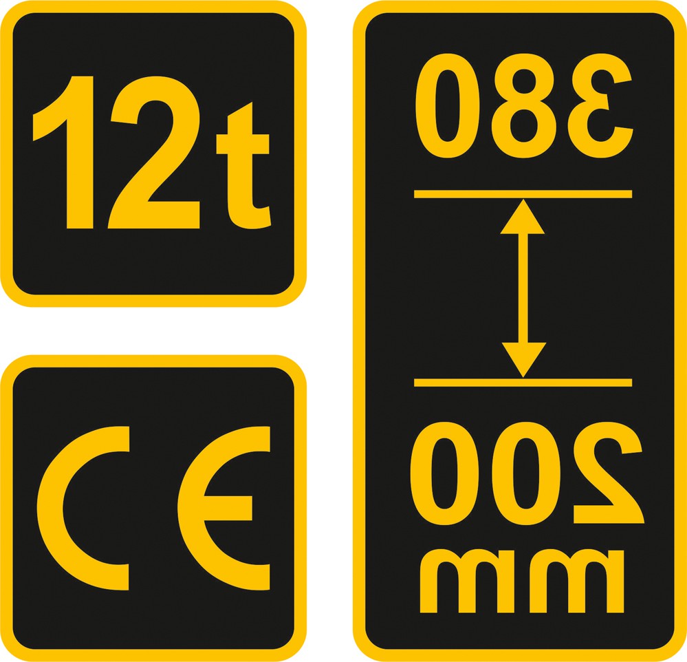 Hidraulinis domkratas 12t 200-380 mm TÜV/GS/CE (80062)