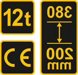 Hidraulinis domkratas 12t 200-380 mm TÜV/GS/CE (80062)