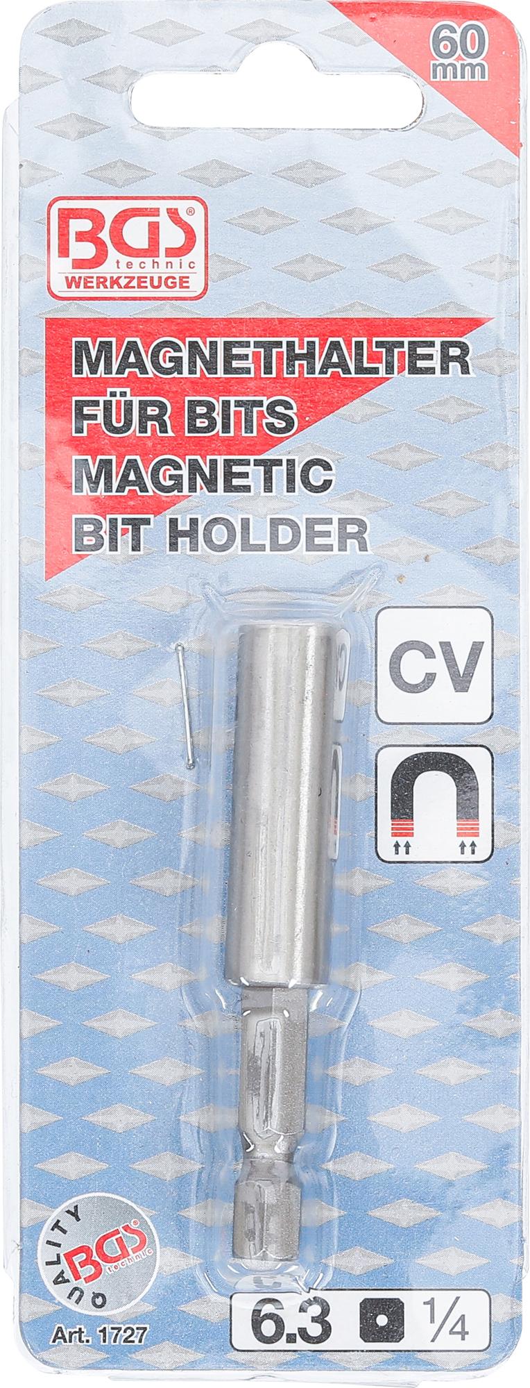 Magnetinis antgalių laikiklis, ypač stiprus | išorinis šešiakampis 6,3 mm (1/4") | 60 mm (1727)