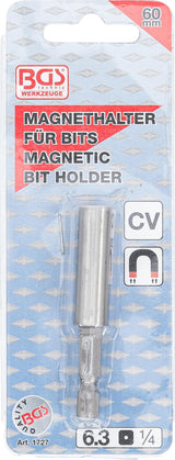 Magnetinis antgalių laikiklis, ypač stiprus | išorinis šešiakampis 6,3 mm (1/4") | 60 mm (1727)