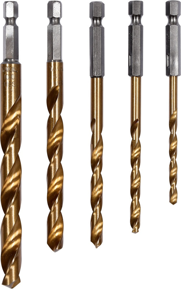 Набор сверл с хвостовиком Hex 6.3 mm (1/4") | нитрид титана | 4 - 10 mm | 5 шт.