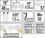 Grandinė pjūklui 16" 3/8" 0,05" 57 dantys (YT-84954)