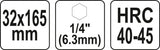 Spiralinis grąžtas medžiui | su hex (1/4") galu | 32 mm (YT-44690)