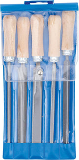 FILE SET | WOODEN HANDLE | 150 MM | 5 PCS. (50206)