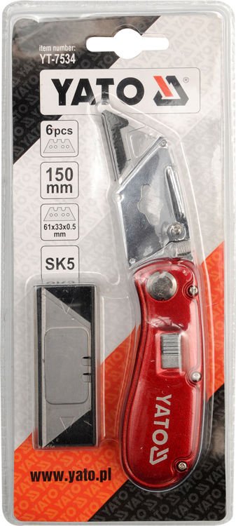 FOLDING LOCK-BACK UTILITY KNIFE (YT-7534)