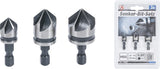 Kūginių grąžtų/frezų rinkinys | HSS | 6.3 mm (1/4") | 12 - 16 - 19 mm | 3 vnt. (70052)