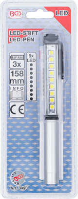 LED ручка алюминиевая с 9 LED
