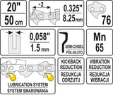Grandinė pjūklui 20" .325" 0,058" 76 dantys (YT-84944)