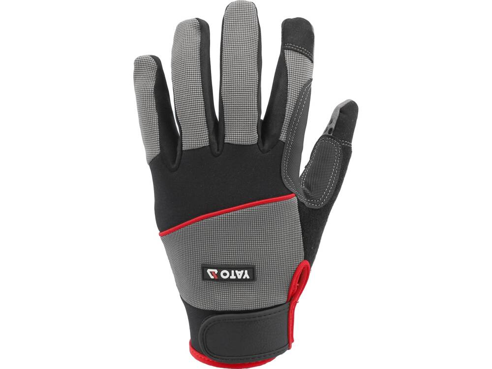 GLOVES WITH SILICONE DOTS S. 10 (YT-74666)