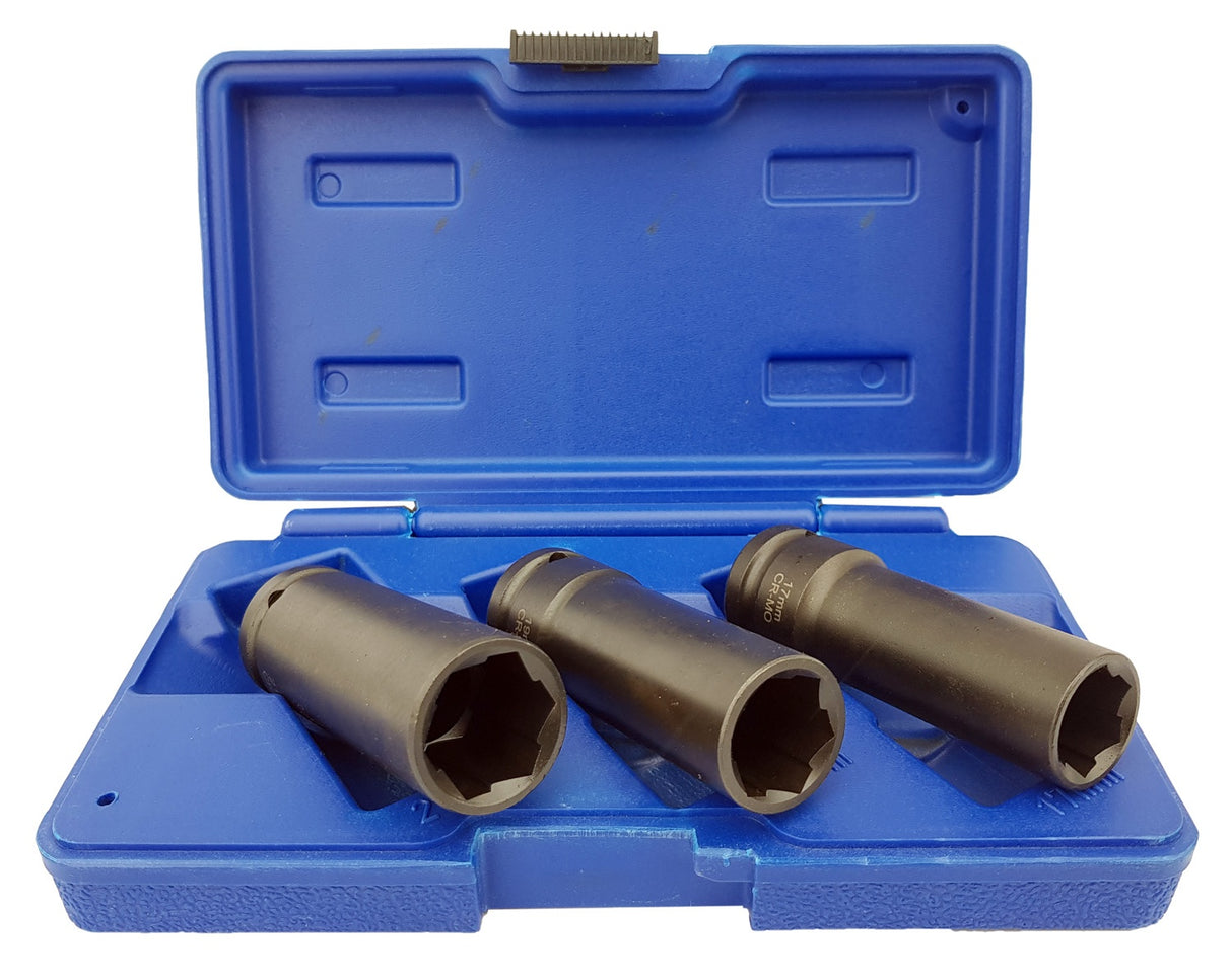 SOCKET SET FOR DAMAGED BOLTS | LONG | 17/19/21 MM | 3 PCS. (EH2400)