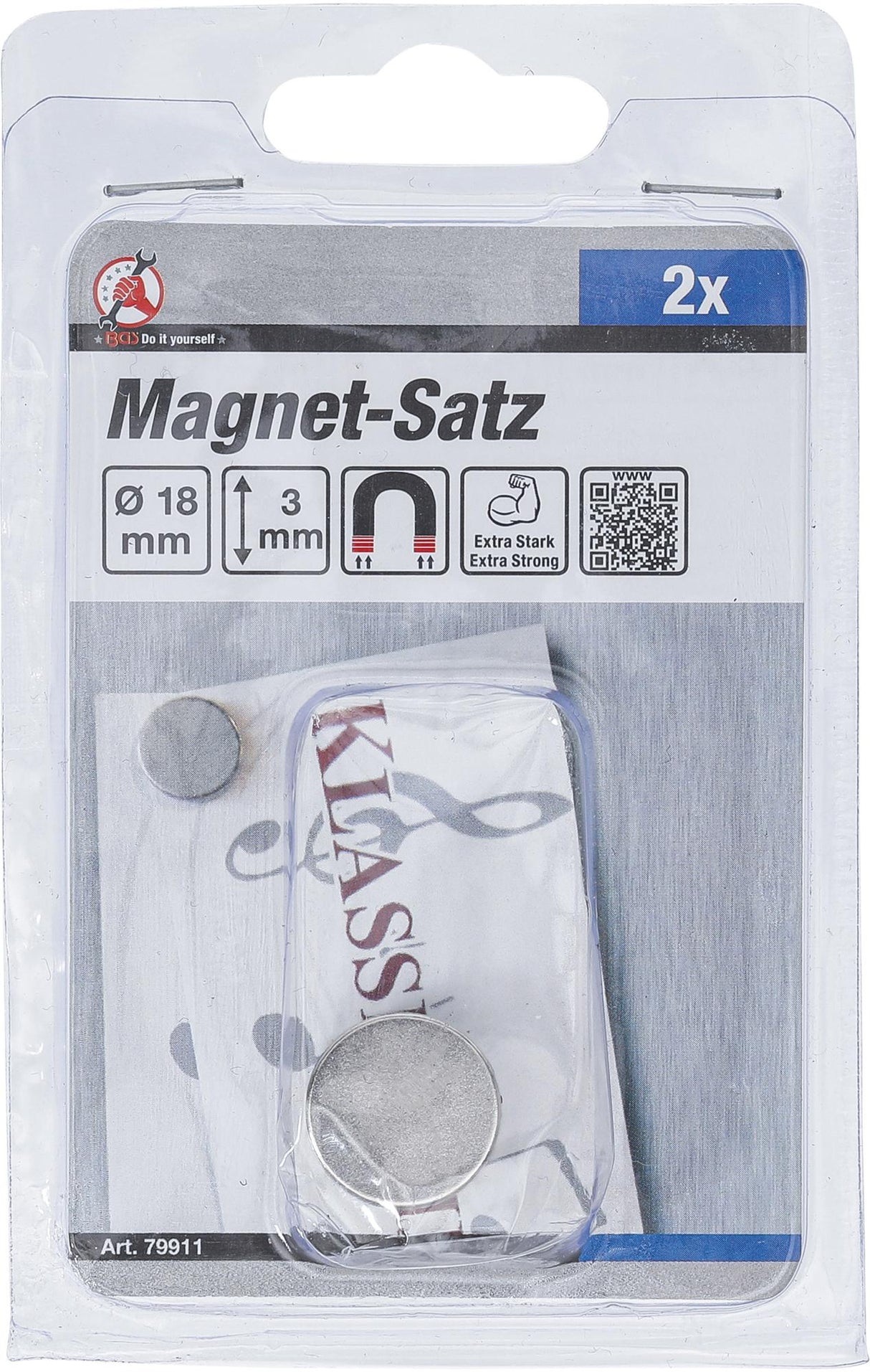 Magnetų rinkinys | ypač stiprūs | Ø 18 mm | 2 vnt. (79911)