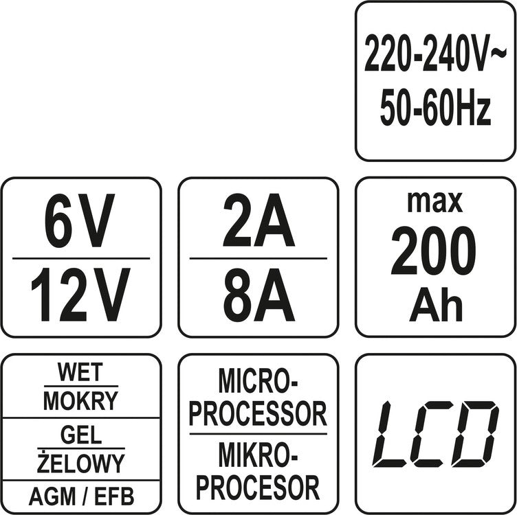 Зарядное устройство для аккумуляторов 6 V и 12 V | 6V/2A, 12V/8A