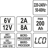 Зарядное устройство для аккумуляторов 6 V и 12 V | 6V/2A, 12V/8A