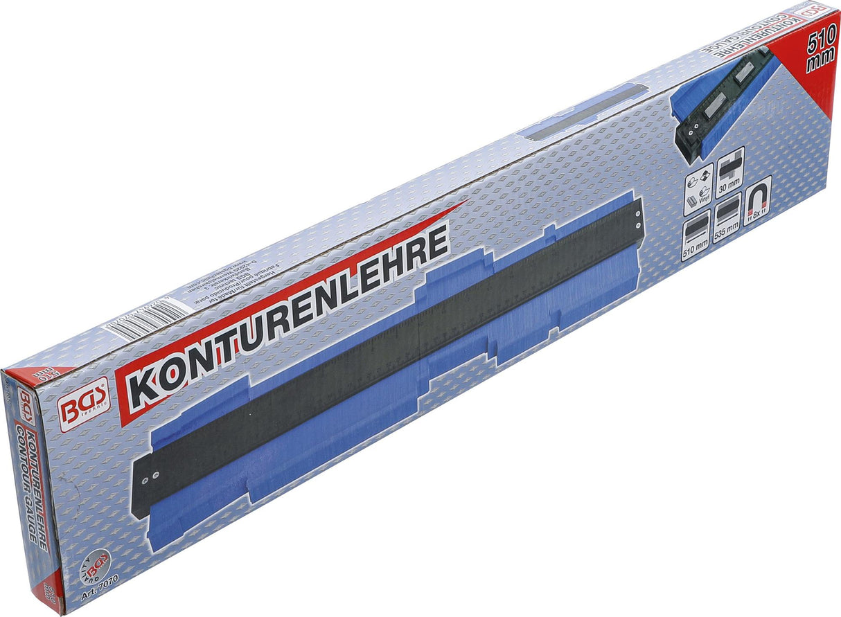 Kontūrų matuoklis/šablonas/trafaretas profiliams | 510 mm (7070)