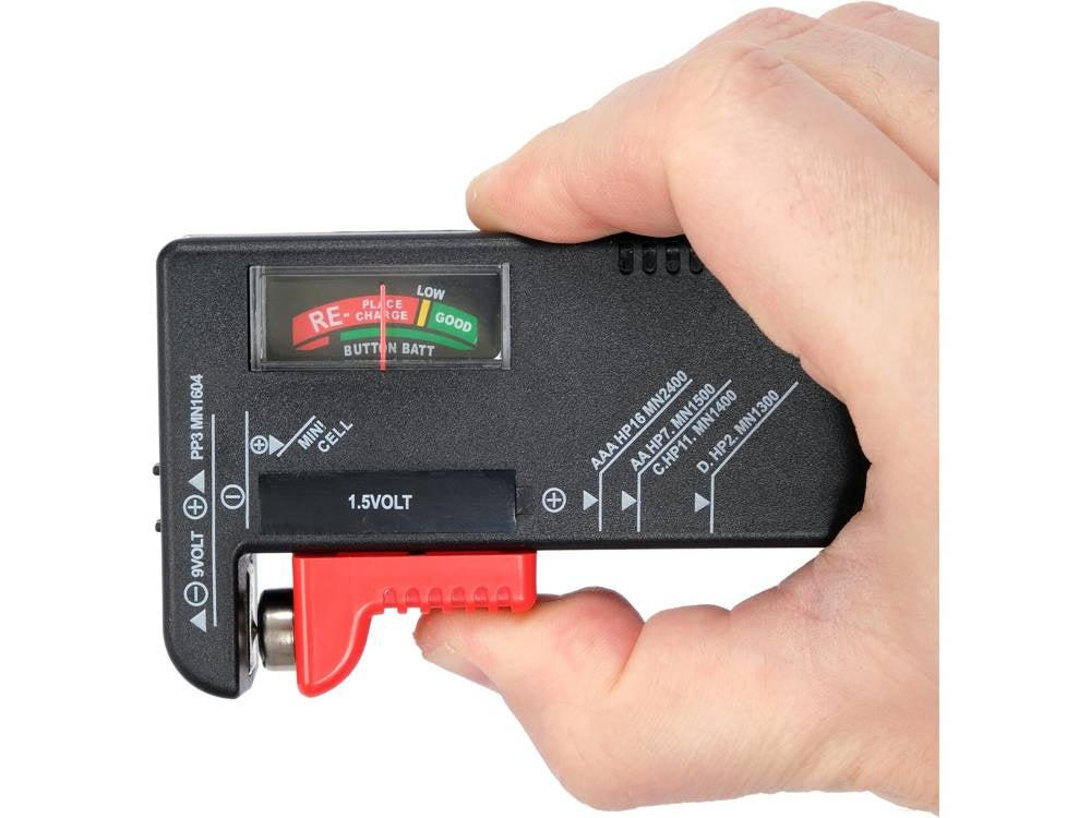 Testeris baterijoms | 1,5 V ir 9 V | visų rūšių baterijoms (81700)