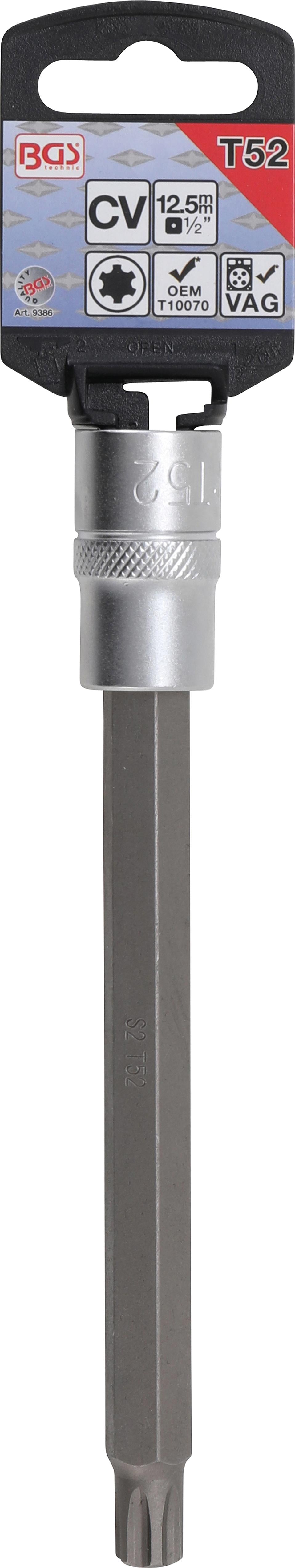 Antgalis | ilgis 168 mm | 12,5 mm (1/2") | T-Star VAG polidrive cilindro galvutės varžtams (9386)