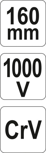 Replės aukštos įtampos laidams tiesios 160mm, VDE 1000V (YT-21154)