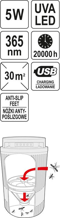 Lempa nuo vabzdžių | su ventiliatoriumi | UV-A 5W (67011)