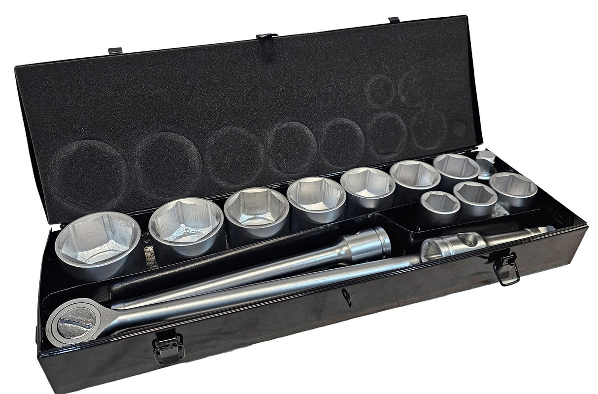 Galvučių ir rakto komplektas 6 kampės | 25 mm (1") | 36 - 80 mm | 15 vnt. (SS1501)