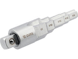 Raktas pakopinis | su adapteriu | 9.6 / 11.6 / 12.7 / 16.4 / 21 mm (YT-03319)